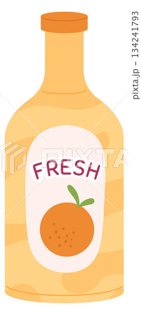 A bottle of fresh orange juice A bottle of fresh orange juice 134241793
