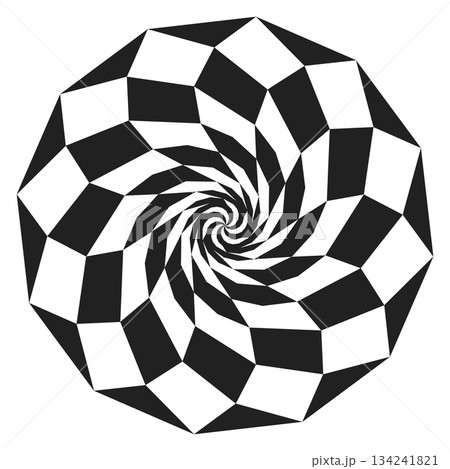 A spiral with black and white squares 134241821