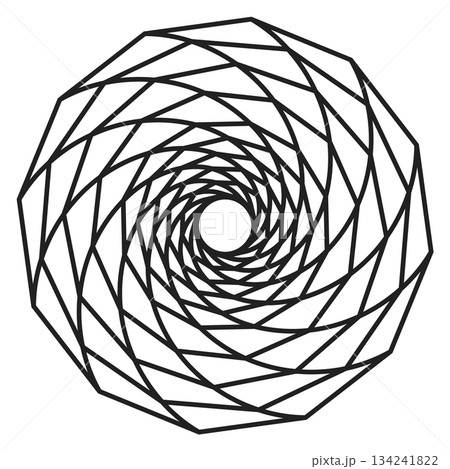 A spiral with many lines and no color 134241822