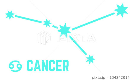 Cancer mystic symbol stars. Ancient calendar sign Cancer mystic symbol stars. Ancient calendar sign 134242014