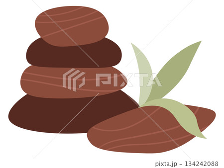 Spa stones with leaf color icon 134242088