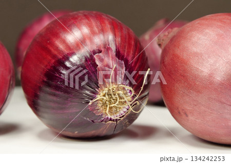 Red onion, which is also called purple onion 134242253
