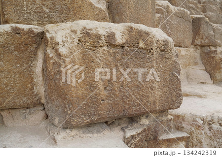 Blocks of Great Pyramid of Giza, Egypt Blocks of Great Pyramid of Giza, Egypt 134242319