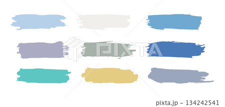 Soft pastel color palette brush strokes set Soft pastel color palette brush strokes set 134242541