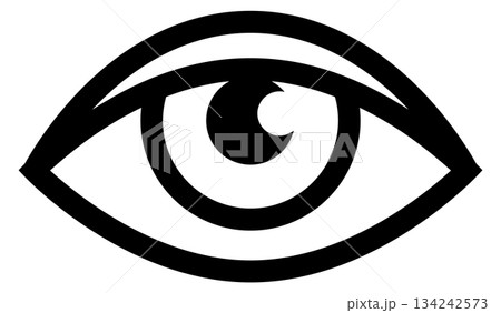 Human eye line icon. Sight black symbol Human eye line icon. Sight black symbol 134242573