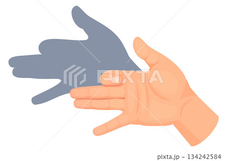 Barking dog silhouette. Shadow theater play gesture 134242584