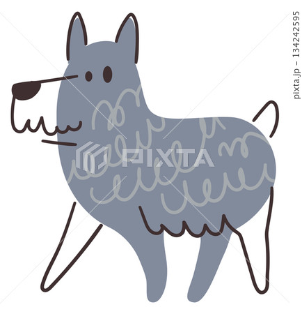 Wolf doodle. Forest animal drawing. Trendy icon Wolf doodle. Forest animal drawing. Trendy icon 134242595