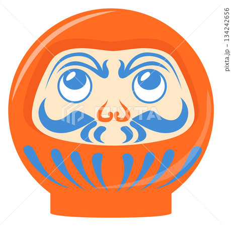 Daruma doll icon. Monk head culture toy Daruma doll icon. Monk head culture toy 134242656