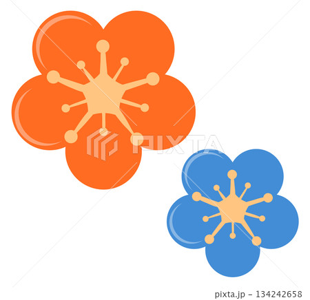 Ornate flower motif in korean or japanese cartoon style 134242658
