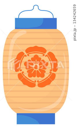 Festival lantern with traditional asian ornament cartoon icon 134242659