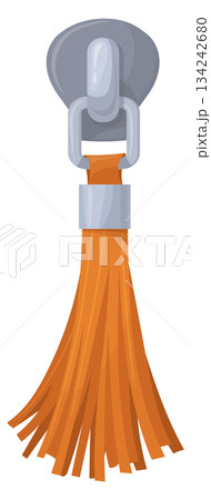 Zip puller with decorative tassel. Cartoon fashion clasp 134242680