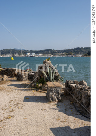 Park and Ionian sea, Corfu (Korfu), Greece 134242747