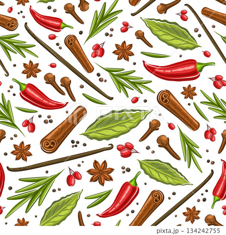 Vector Spices Seamless Pattern 134242755