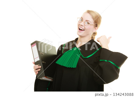 woman lawyer with file folder or dossier 134243088