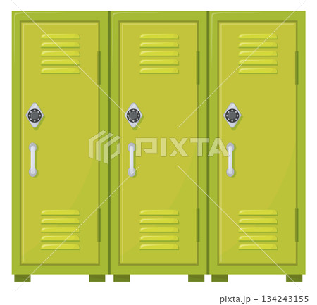 College corridor lockers. Locked student clothes storage 134243155
