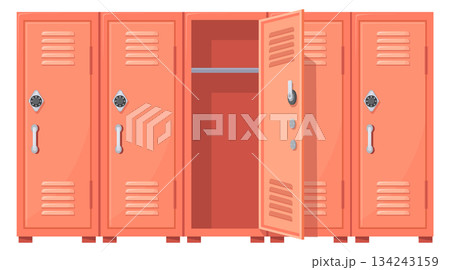 Work clothes storage lockers with cartoon metal door 134243159