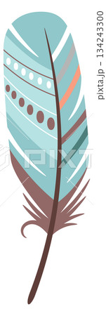 Writer feather. Curved ink quill in retro style Writer feather. Curved ink quill in retro style 134243300
