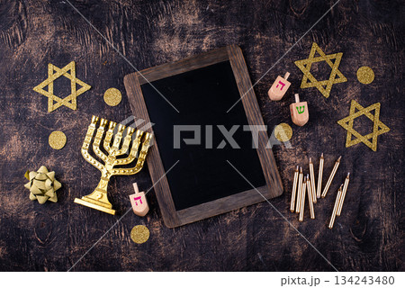 Traditional Jewish holiday Hanukkah background Traditional Jewish holiday Hanukkah background 134243480