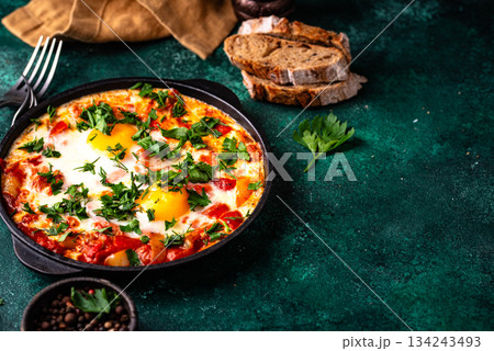 Shakshuka, traditional Jewish breakfast dish Shakshuka, traditional Jewish breakfast dish 134243493