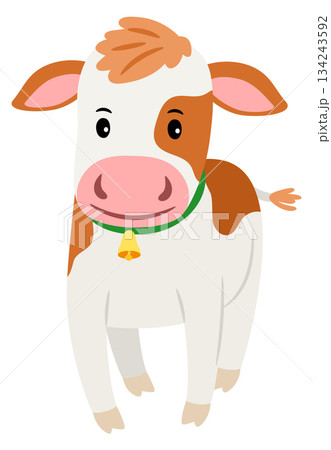 Farm baby cow. Cute cartoon animal character Farm baby cow. Cute cartoon animal character 134243592