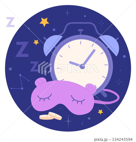 Healthy sleep icon. Bedtime and comfort sleeping mask Healthy sleep icon. Bedtime and comfort sleeping mask 134243594