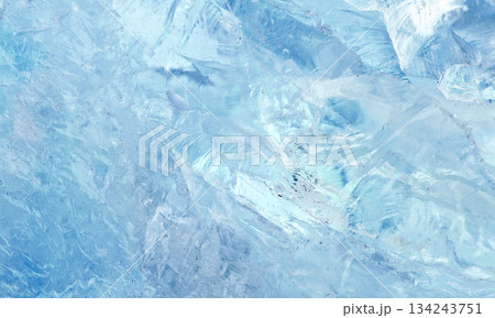 amethyst crystal displays frozen textures with cool Blue hues. The icy surface of the gemstone 134243751