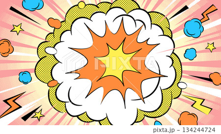 アメコミ風ポップアート背景 アメコミ風ポップアート背景 134244724