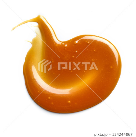 caramel sauce on white background caramel sauce on white background 134244867