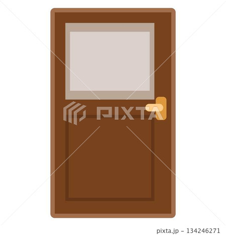 A Brown Wooden Door illustration A Brown Wooden Door illustration 134246271