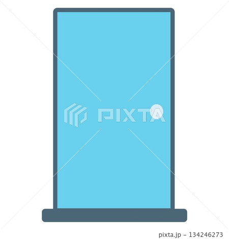 Blue Wood Panel Door illustration Blue Wood Panel Door illustration 134246273