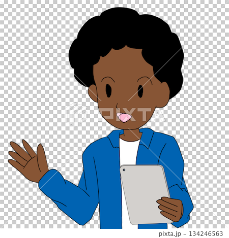 人們透過平板電腦進行交流 134246563