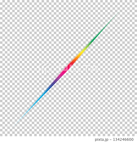 漂浮在透明背景上的斜向彩虹光束 134246600