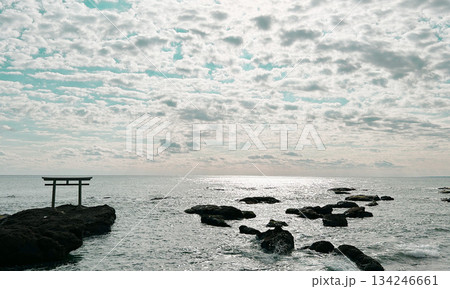 大洗神社・神磯の鳥居・海に浮かぶ鳥居 134246661