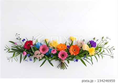 花束　フレーム メッセージカード 134246950