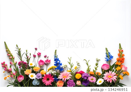 花束　フレーム メッセージカード 134246951
