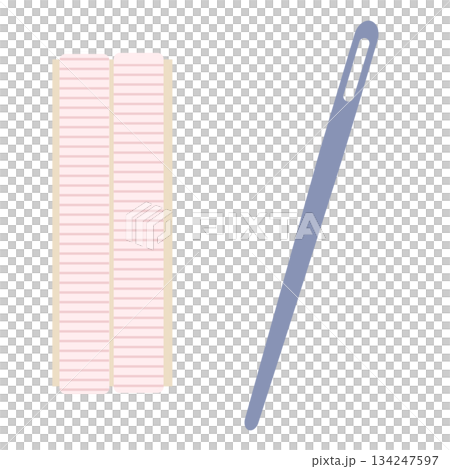手芸用ゴムとゴム通しのイラスト素材 134247597