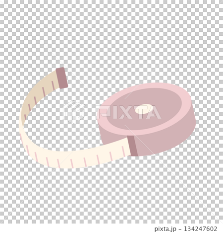 手芸用メジャーのシンプルなイラスト素材 手芸用メジャーのシンプルなイラスト素材 134247602