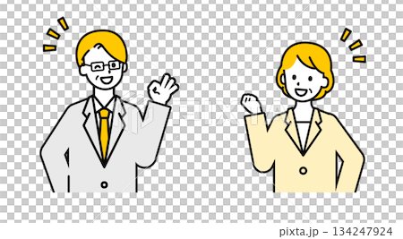 シンプルなシニアの会社員の男女_OK 134247924