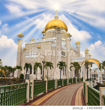 ブルネイのオールドモスクの景観 134248493