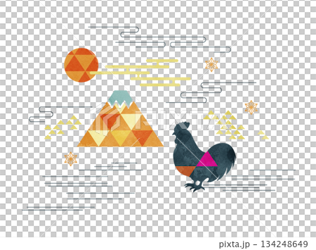 雞和富士山 134248649