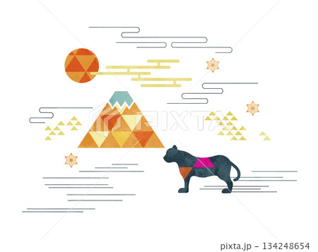 虎と富士山 134248654