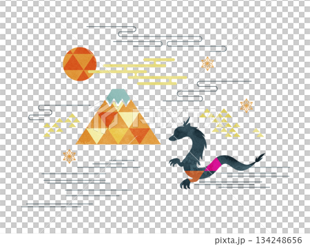 Dragon and Mount Fuji 134248656