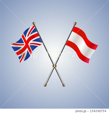 United Kingdom and Tahiti flag. Vector Illustration 134248754