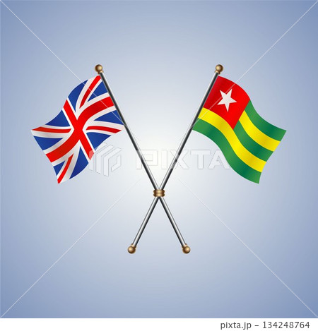 United Kingdom and Togo flag. Vector Illustration 134248764