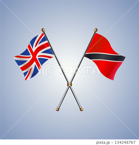 United Kingdom and Trinidad and Tobago flag. Vector Illustration 134248767