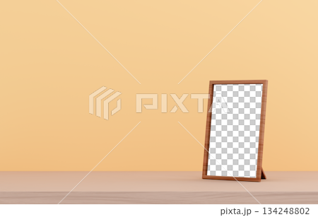 3D material_Photo frame_Yellow background 3D material_Photo frame_Yellow background 134248802