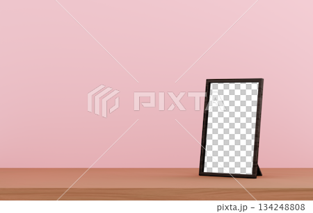 3D material_Photo frame_Pink background 3D material_Photo frame_Pink background 134248808