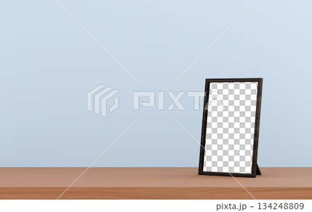 3D material_Photo frame_Light blue background 3D material_Photo frame_Light blue background 134248809