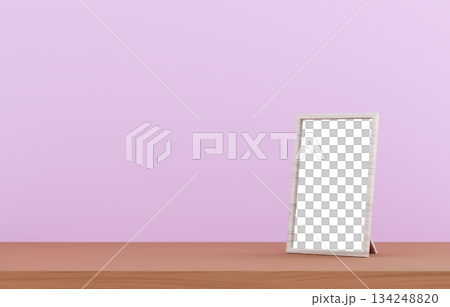 3D素材_写真立て_紫背景 134248820