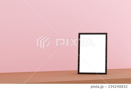 3D素材_写真立て_ピンク背景 134248832